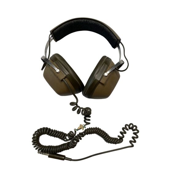 Vintage Koss K-6 Stereo Over Ear Headphones Coiled Cable Brown Electronics - Picture 2 of 14